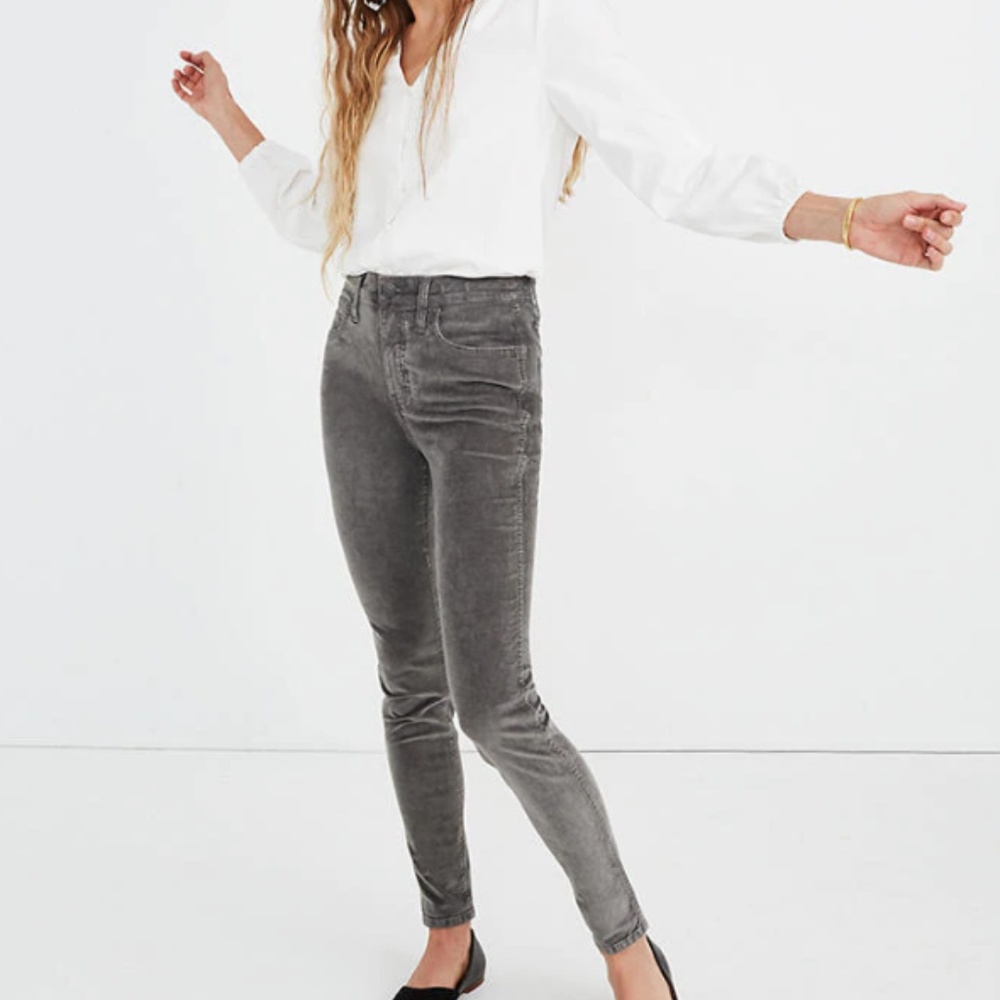 Madewell Skinny Grey Corduroy Jeans